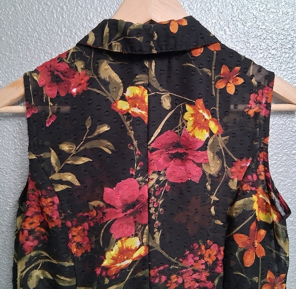 roz & Ali Semi Sheer Floral Sleeveless Tunic Size S - Picture 9 of 12